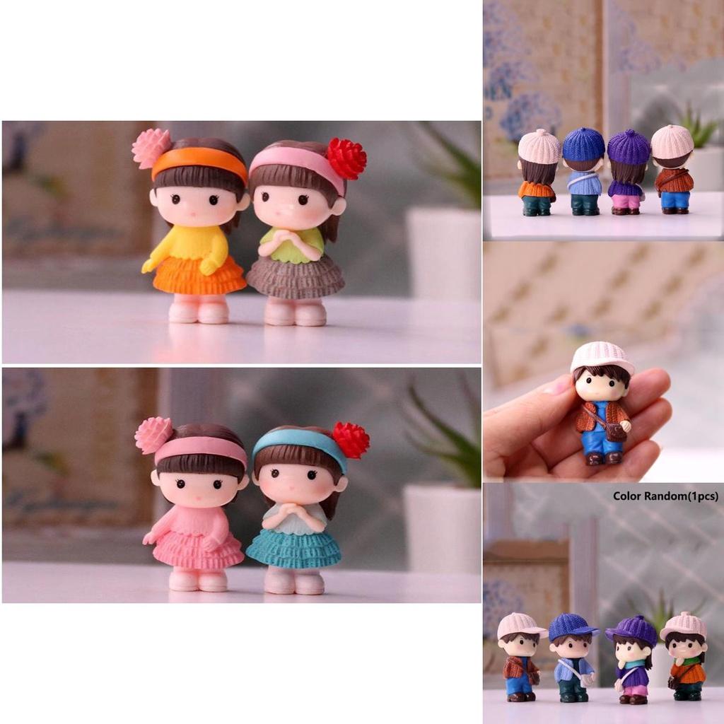 Entzückende Mini-Paar-Figuren für bezaubernde Feengarten- oder Puppenhausdekoration