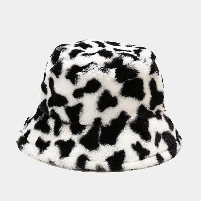 Warm Hats Women Soft Plush Bucket Hats 