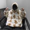 Moletom Pelúcia Quente de Inverno com Estampa de Ursinho para Homens  Pullovers Doces de Pelúcia Quentes de Inverno  Moletom Solto Estilo Coreano Vintage