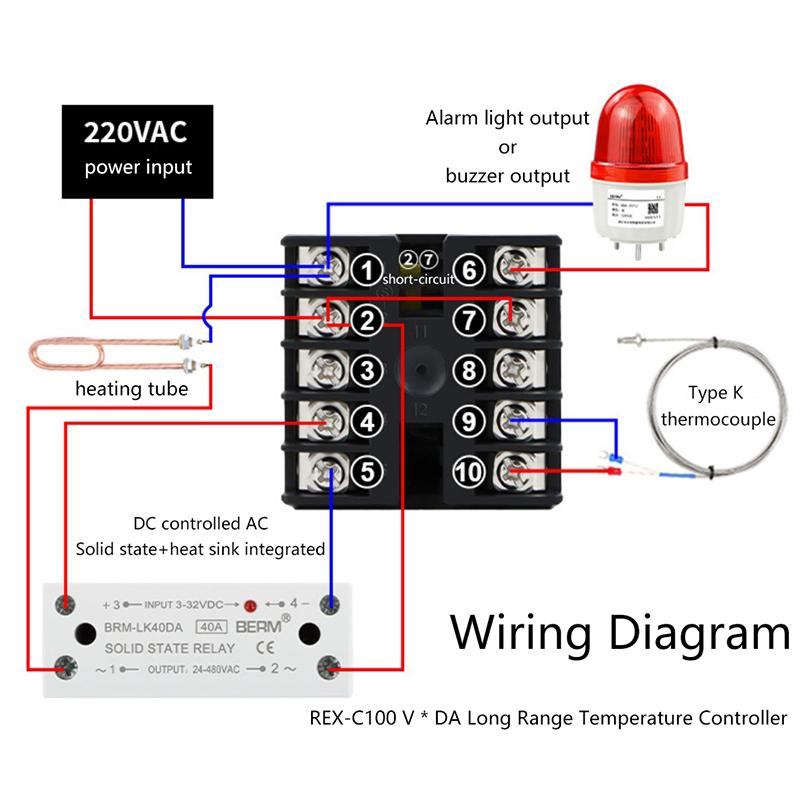 100-240Vac Pid Rex-C100 Sıcaklık Kontrol Cihazı Ssr-40A Termokupl