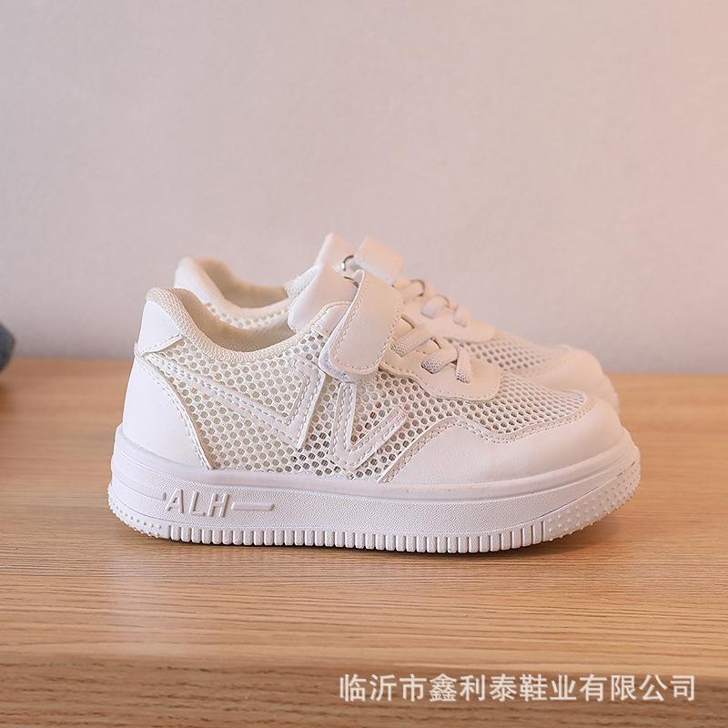 Children's Little White Shoes Single Net Summer New Children's Shoes Pure White School Activity Shoes Boys and Girls Net Shoes