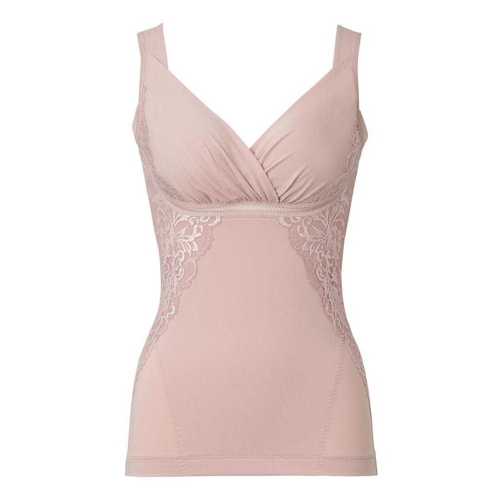 Bradelis New York Wireless Shapewear Cotton Catcher Lace Bra Size Dusty L Cami, Blend, Cup, Cami, 24, Rose,