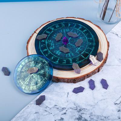 DIY Epoxy Resin Mold Rune Fu Divination Silicone Mold Manual Mirror Disk Epoxy Mold For Resin Handmade Accessories