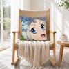 Anohana The Flower We Saw That Day Square Double-Sided printed Pillow Case Bedroom Bedside Pillow Sofa Cushion Cover Gift