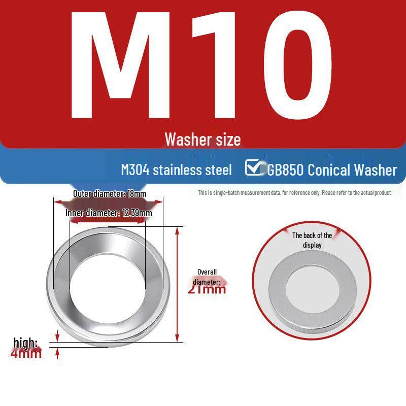 304 Stainless Steel Conical, Spherical, and Concave Convex Washers (M6, M8, M10, M12)