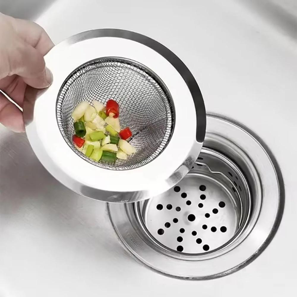 Stainless Steel Kitchen Sink Strainer Funnel Anti-Blocking Drain Filter Hair Catcher for Basin Floor Sewer