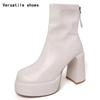 Plateau High Heel Damen Stiefeletten Mode Elegant Reißverschlüsse hinten Schuhe Herbst Winter Damen Moderne Kurze Stiefeletten