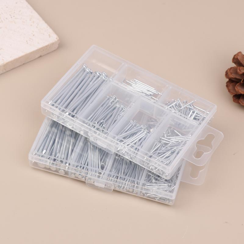Iron Nail Round Head Tack 280pcs Silver Fastener for Jewelry Box Hinge Precision and Decorative Home DIY Projects