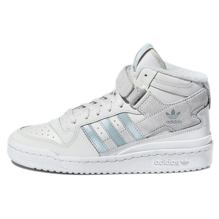 adidas Originals Forum Mid GX6533 Women s Whitegray Light Blue Retro Basketball Sneakers 37