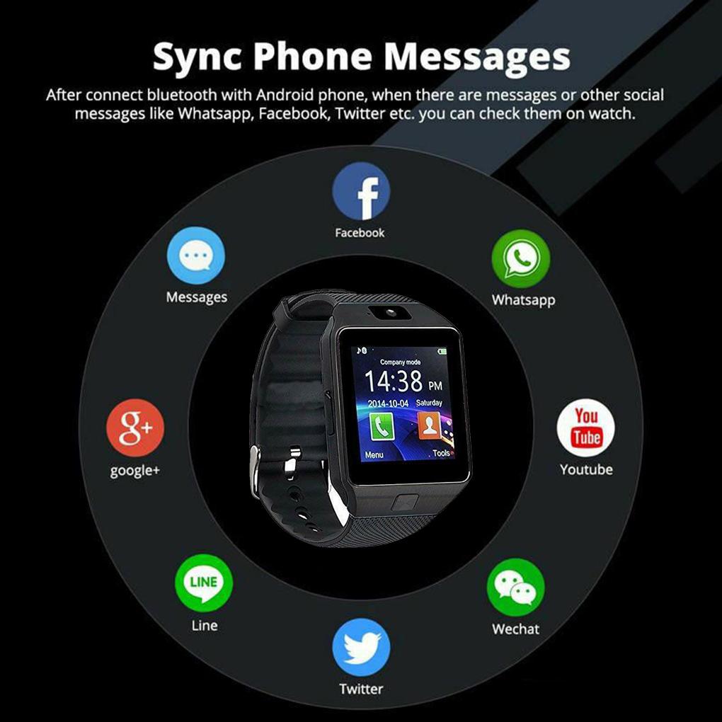 Watch Smart DZ09 Bluetooth Sport Wristwatch 1.56 ″ Touch Screen Bracelet Multimedia Phone Remote Tracking Anti-Lost Wristwatch