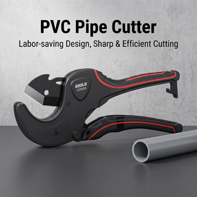 High-Quality Blade Tubing Pipe Cutter Ratchet Action, Self-Locking, Replaceable Scissors for PVC, CPVC,  and Rubber Hose Cutting