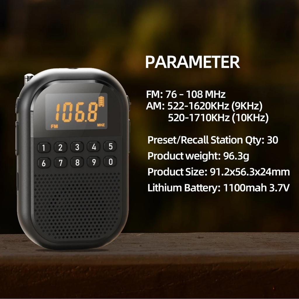 [Mini Radio Pro] USB/SD Dual Card Decoding | HD Radio Sound Quality | Portable Outdoor Audio | One-click Search Station