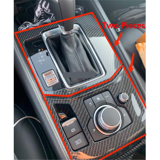 Gear Box Park Handbrake Console Cover Trim For 2017- Mazda CX-5 CX5 Fiber