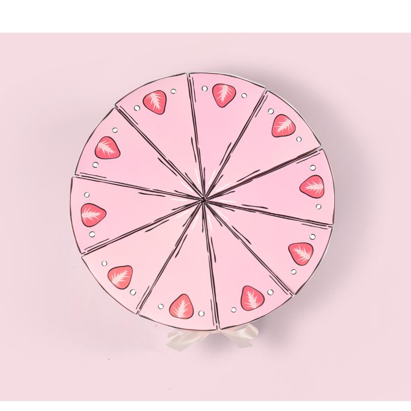 10Pcs Triangular Cake Shaped Paper Gift Box Cookie Candy Baby Shower Favors Treat Kids Birthday Party Dessert Packaging Boxes
