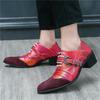 Charm Mixed Style Patchwork Monk Strap Pointed Height Increasing Shoes for Men Dress Wedding Homecoming Footwear Zapatos Hombre