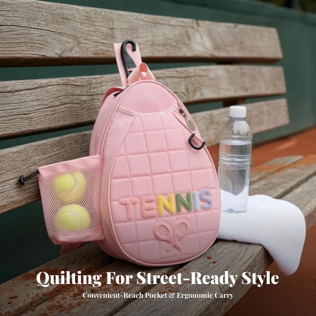 Tennis Bag with Mesh Side Pocket Compact for Court Days, Training Sessions