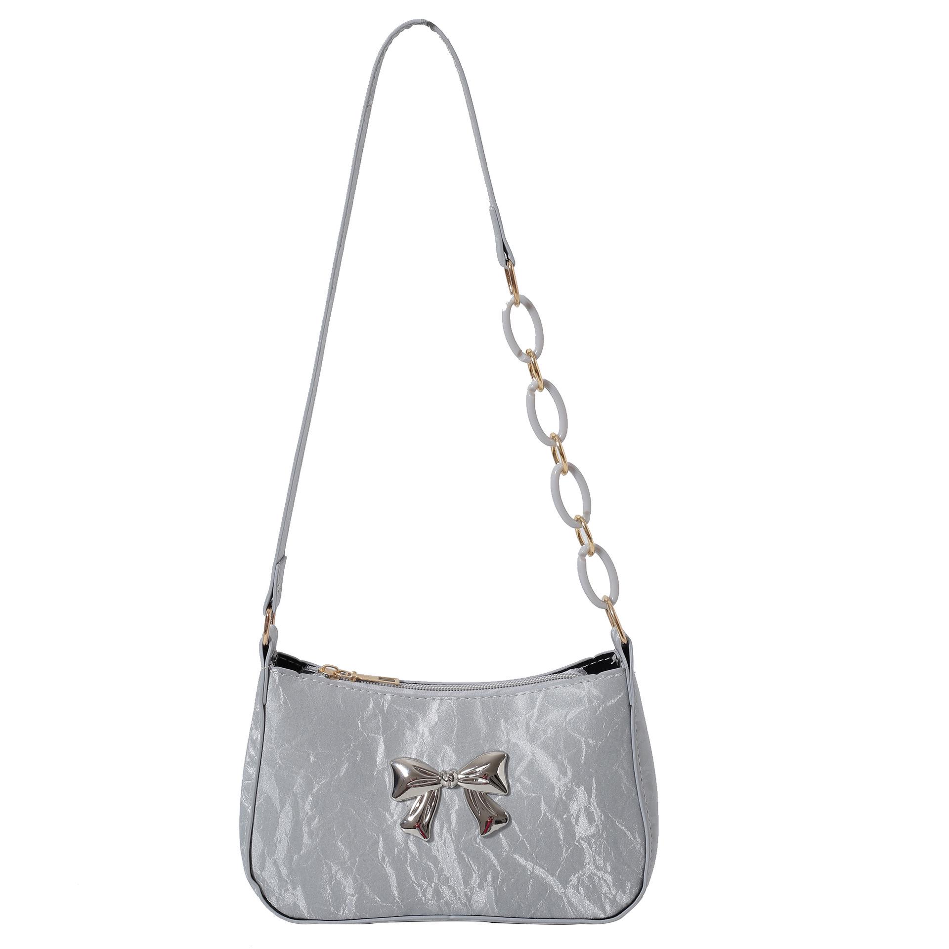 

Korean Sweet Style Bow Chain Women s Shoulder Bag серебряный