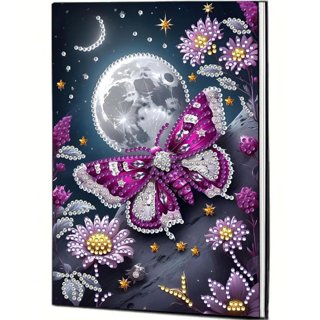 50-Page A5 Size Diamond Painting Diary Book 5D DIY Diamond Art Painting Notebook Kit 50 Pages Crystal Notepad Sketchbook