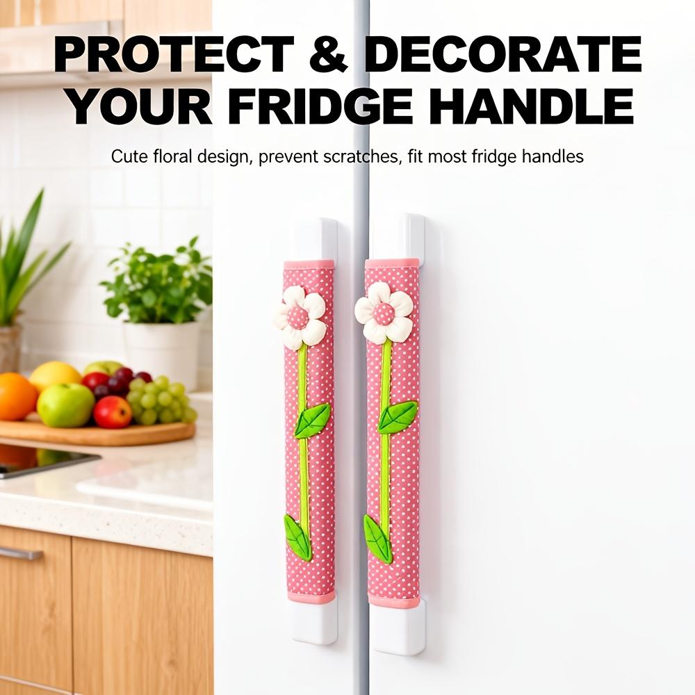 2Pcs Flower Refrigerator Handle Dust Cover, Cute Refrigerator Handle Protective Cover