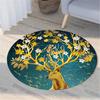 Nordic Flora and Fauna Geometric Printing Pattern Circular Carpet Home Living Room Sofa Bedroom Floor Decoration Carpet