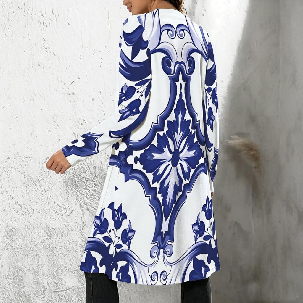Plus Size Women Long Sleeve Open Front Loose Outerwear Casual Fashion Cardigan