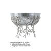 Modern Silver Aluminum Decorative Bowl with Stand, 14.2x14.2x10.8” –