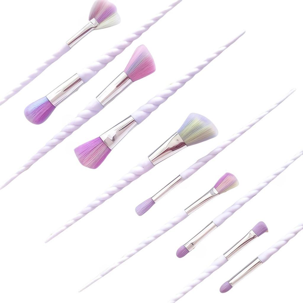 10 Colorful Makeup Brushes, Crystal Makeup Brushes Spiral Handle Makeup Brush Set