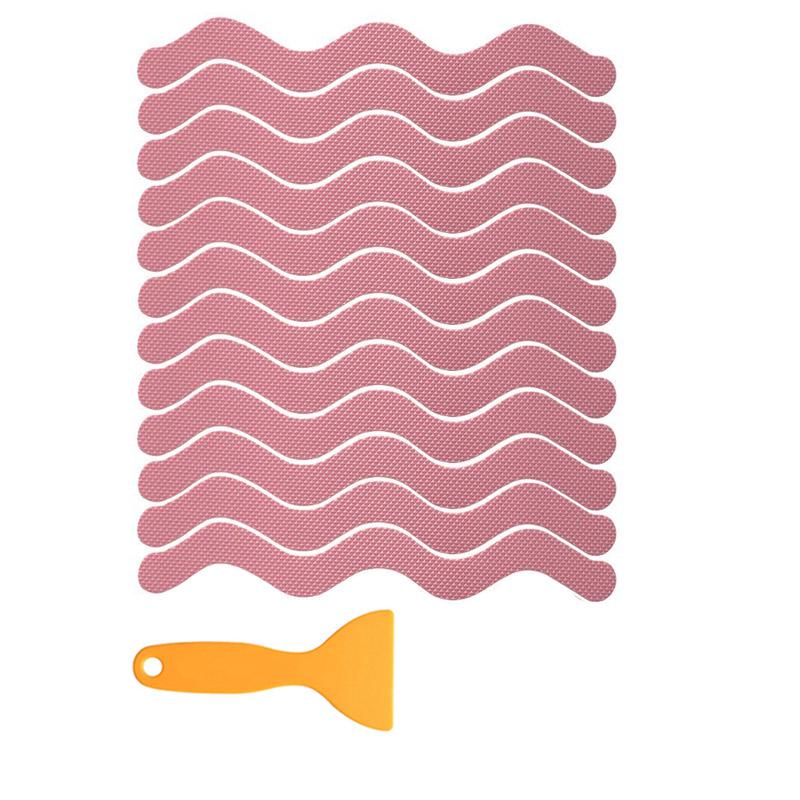 6/12/24Pcs Anti Slip Shower Stickers With Scraper Safety Bathtub Strips Adhesive Decal Waterproof  For Bath Tub Shower Stairs