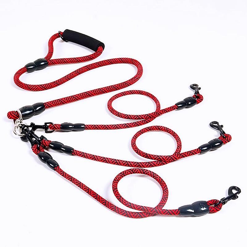Dog Leash One-drag-three Dogs Leashes Double-head Leash for Dogs Walking Detachable Leashes Soft Handle Dog Chain Pet Products