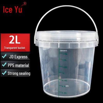 Transparenter PP5 Aufbewahrungseimer mit Skala und Deckel