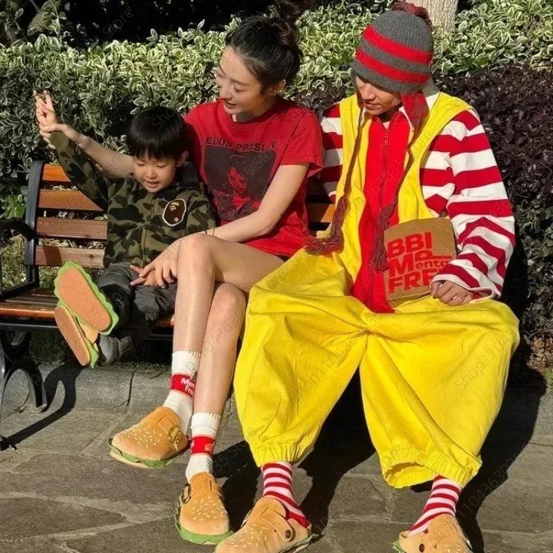 2025 Women Flat Hamburger Slippers Autumn Hot Fashion Sandals Comfortable Lightweight Designer Slippers Outdoor Women