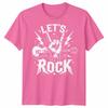 Kids Lets Rock Rockstar T Shirt Guitar Band Day Rock N Roll School Tee