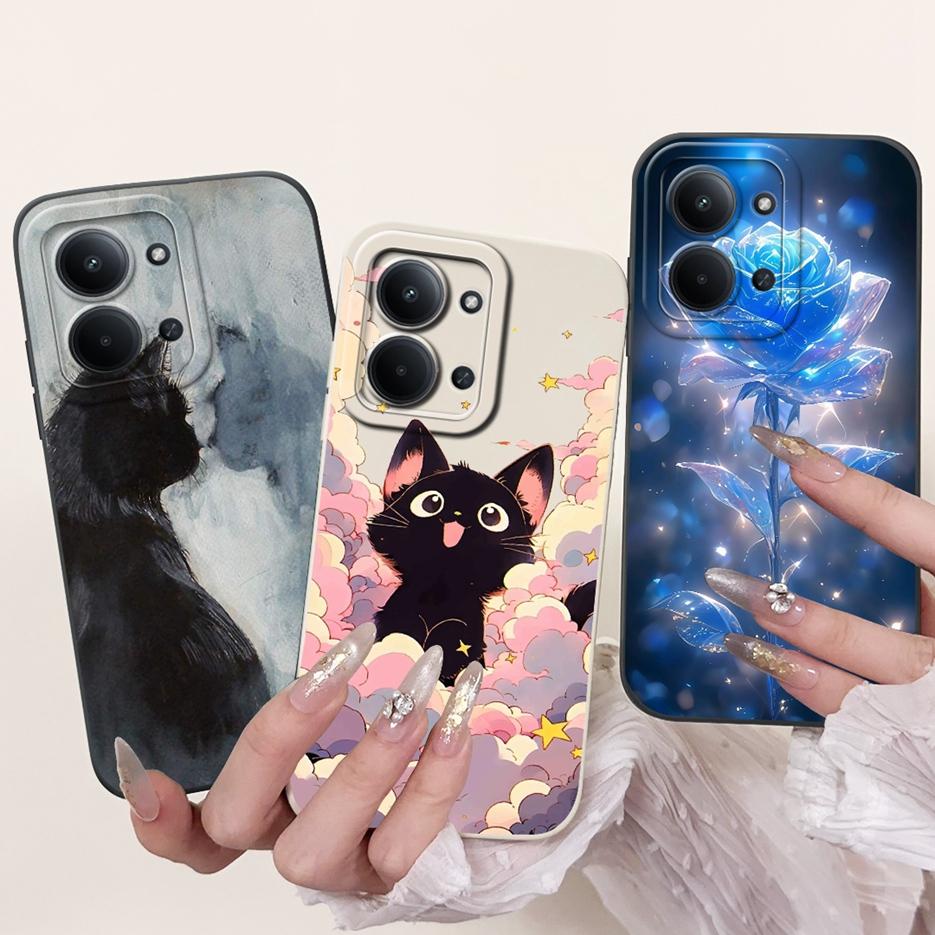Für Xiaomi Redmi 15C 4G Hülle PocoC85 Niedliche Katze Blume Bemalte Abdeckung Weiche Silikon Handyhülle Für Xiaomi Poco C85 Redmi15C 4G Taschen