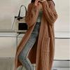 Women's Knit Cardigan with Pockets, Long Thick Sweater Coat