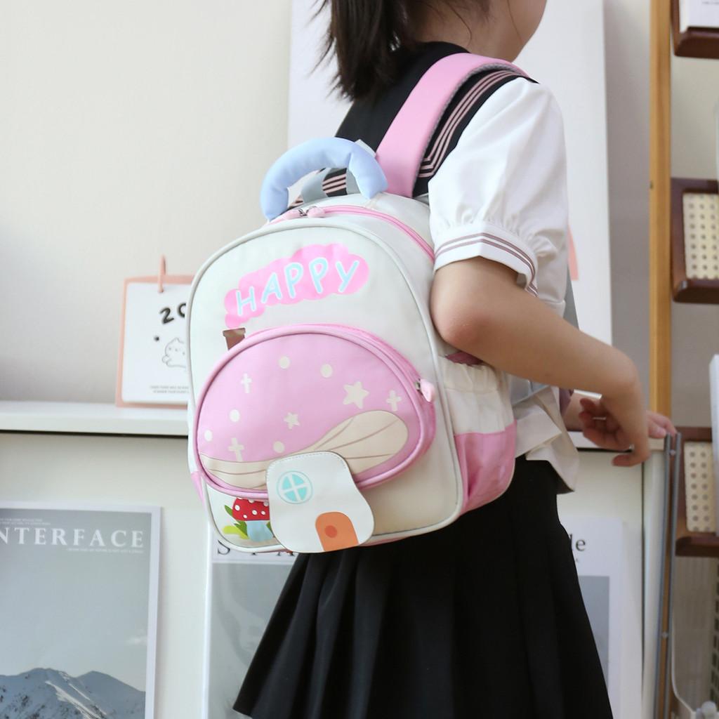 Mushroom Pattern Kids Backpack With Comfortable Shoulder Straps For Preschool And Kindergarten