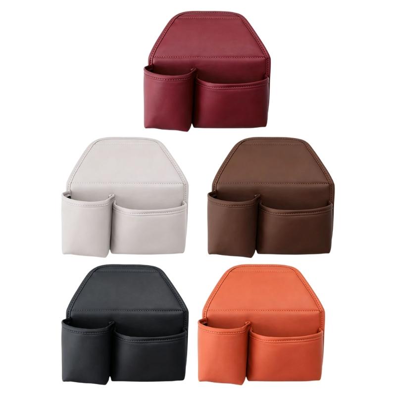 Car Interior Door Bag with Separate Compartments and PU Leather Finish for Phones, Cards, and Cables on Daily Drives