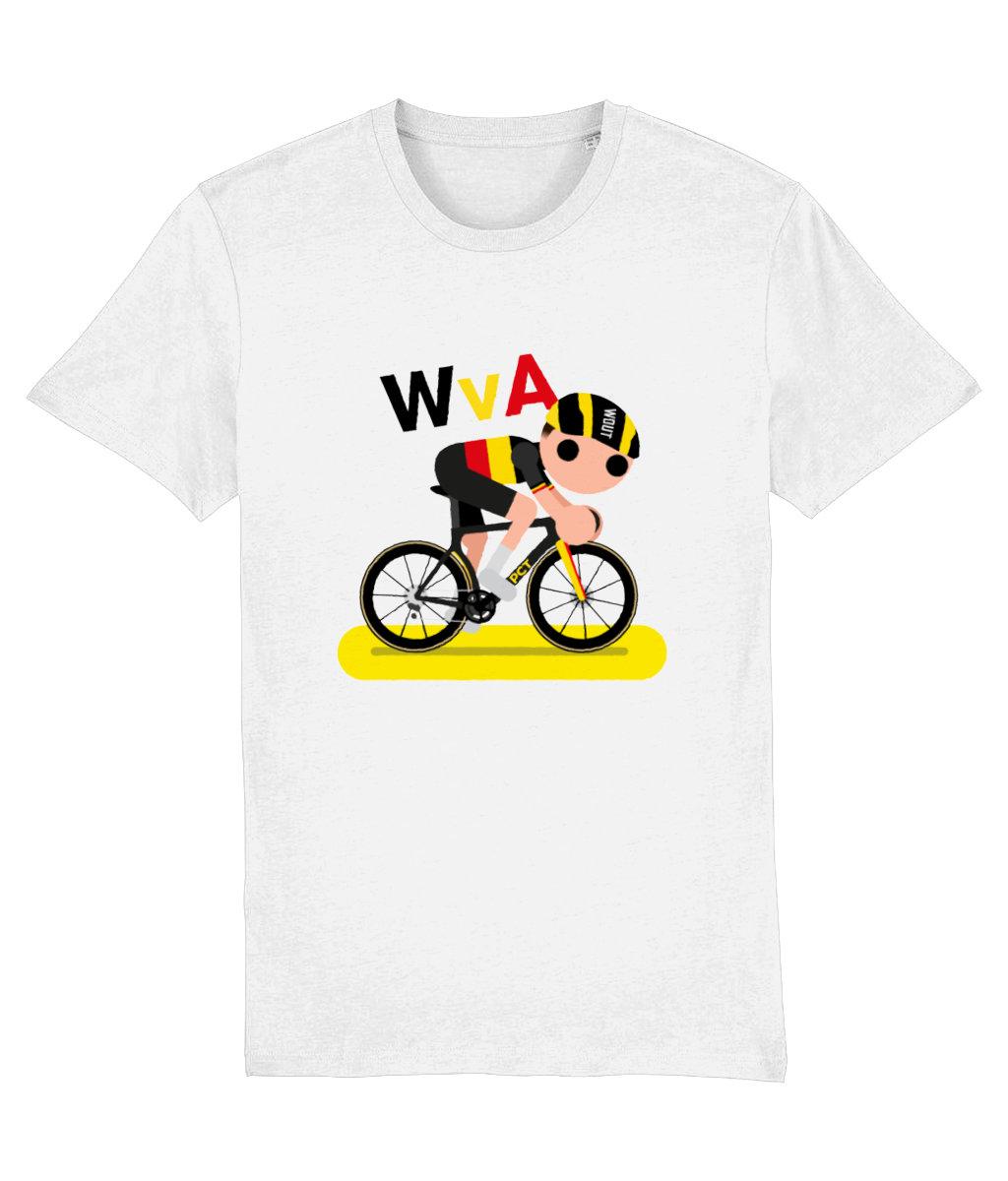 

WvA Wout Van Aert Belgian National Champion Tshirt Cute Cartoon Cycling Graphic Tee Unisex Cotton Casual Tshirt M