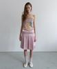 Obeodyupeulleeo Low-Rise Pleated Satin Skirt_Baby Pink