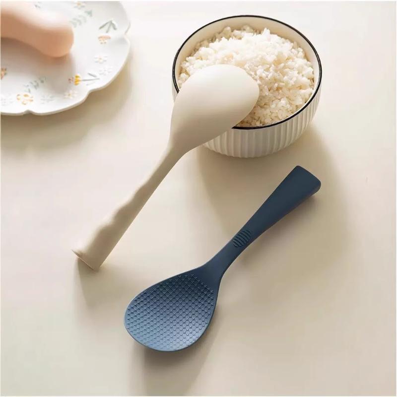 1Pc Food Grade Silicone Rice Spoon Household Non Stick Pot Cooking Spoon High-Temperature Resistant Kitchen Tools