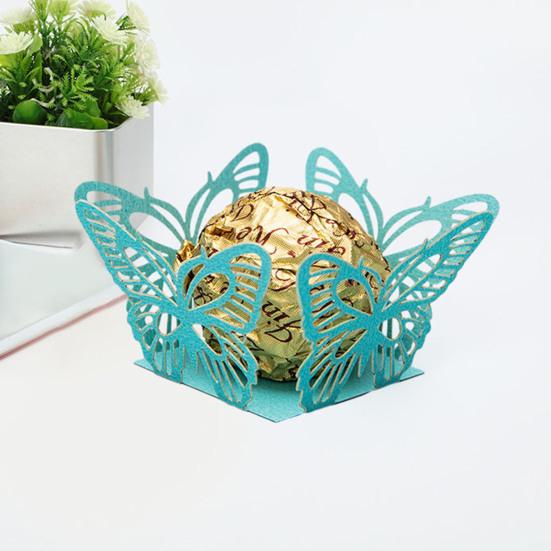 50Pcs Candy Box Hollow Design Decorative Paper Butterfly Shape Wedding Chocolate Wrapping Box Home Supply