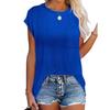 Spring and Summer New Popular Casual Round Neck T-shirt Shirt Top Pocket for Women