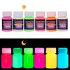 12 Farben 20/30g Hochglanz Wasserbasierte Leuchtfarbe Set für Kinder DIY Handbemalt Selbstleuchtende Kunst Fluoreszierende Farbe