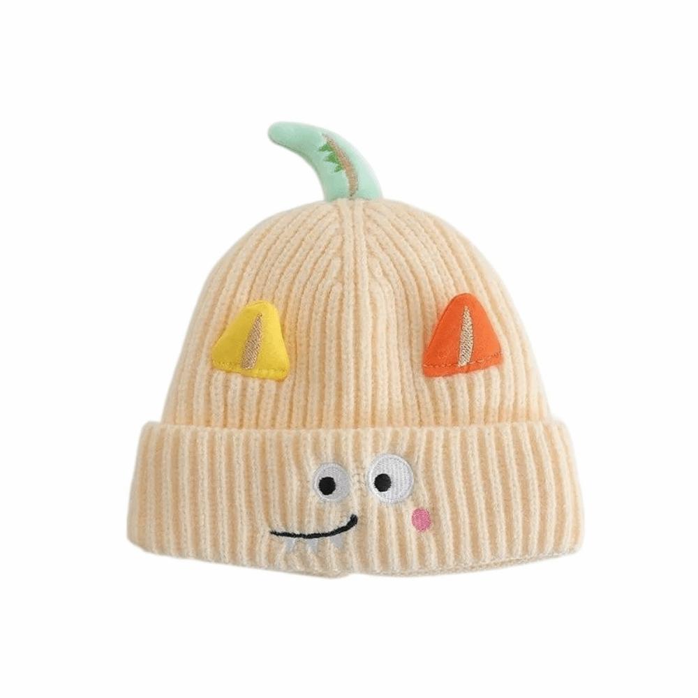 

Ear Protection Knitted Hats Solid Color Hat Scarf Set Cartoon Neck Gaiter Set Boys and Girls бежевий