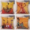 Abstract Painting African Living Pillowcase Woman Home Decor Gallery Exotic Cushion Cover