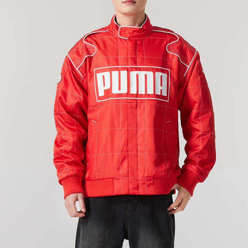 Puma Windproof Warm Stand Collar Zipper Long Sleeve Cotton Jacket Unisex Jacket Red 631974-11