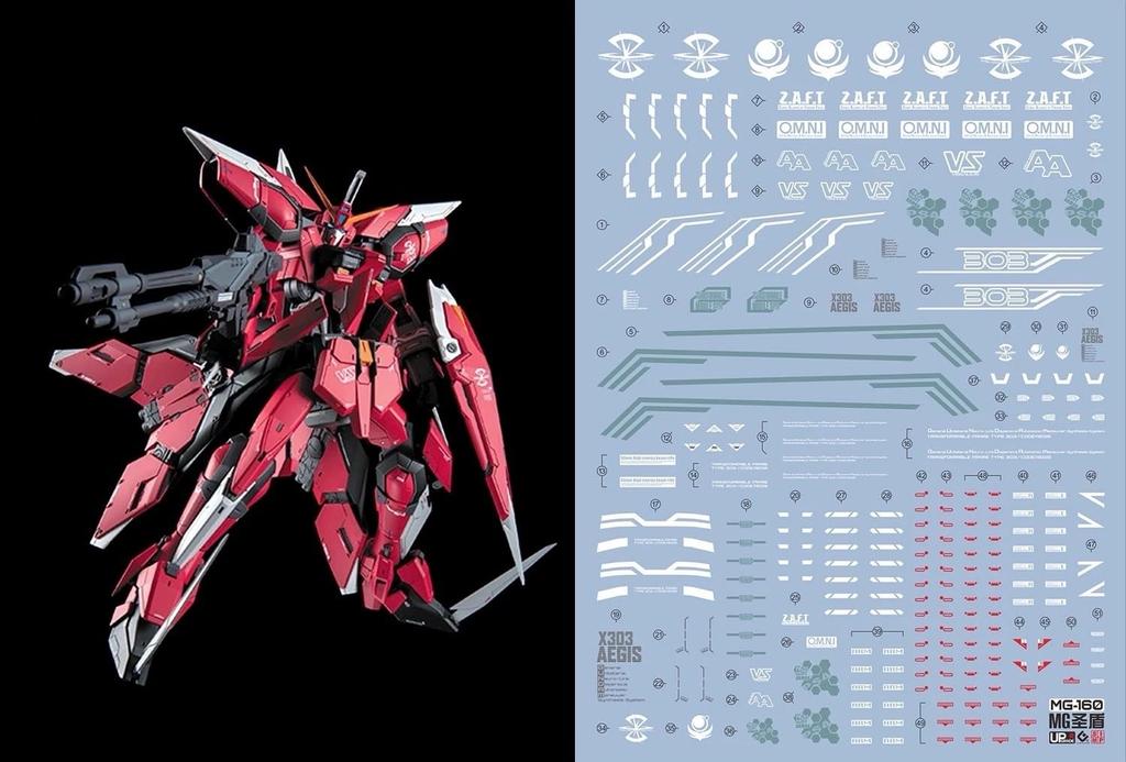 Decals for MS Detail Up MG Aegis Fluorescent!! Water-slide HG, RG, MG, PG, RE, HiRM, Robot, (for 1/100 GAT-X303 Gundam)