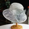 2024 New Fashion Elegant Breathable lace flower Church Hat For Women Foldable Wedding Party Hat Summer Beach Protection Sun Cap