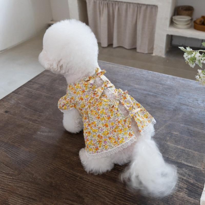 Pet Floral Dress Thin Teddy Yorkshire Small Pet Dog Vest Dog Clothes for Small Dogs Puppy Dresses