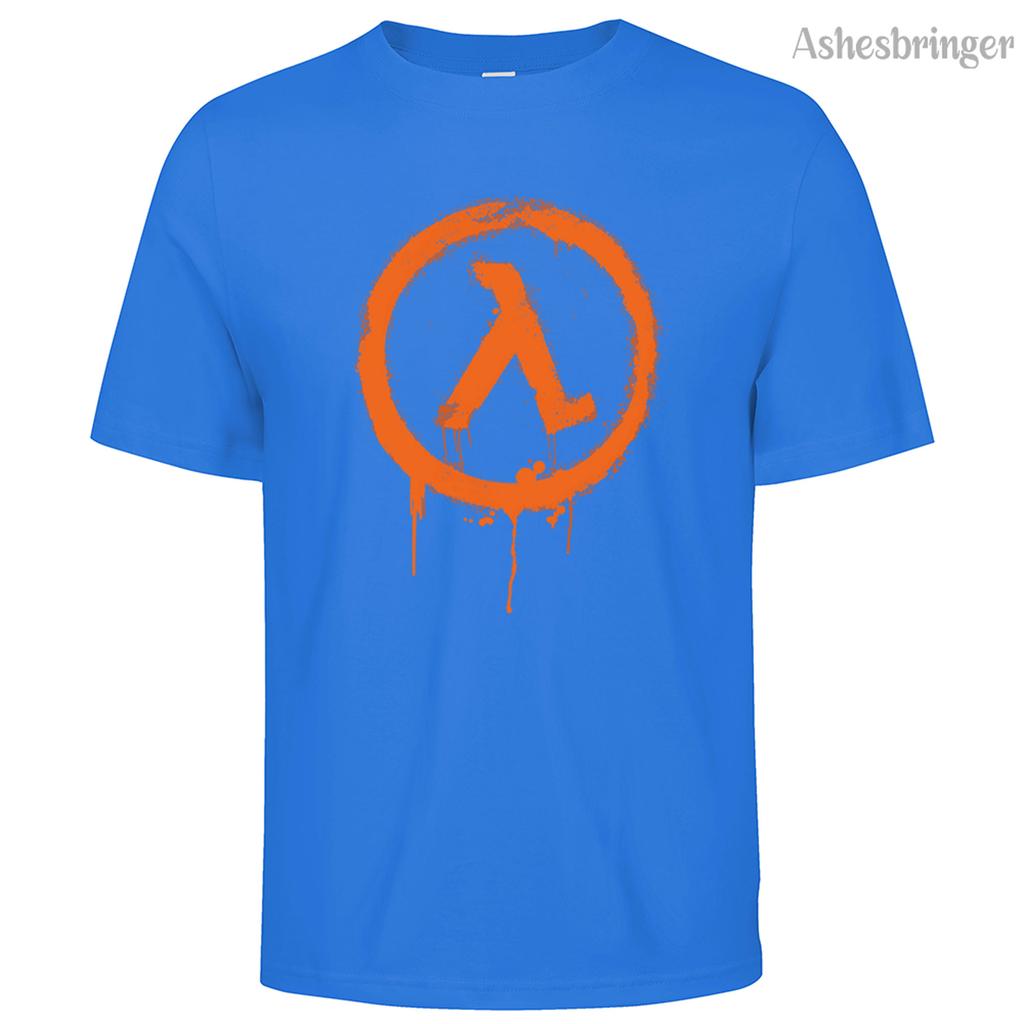 Men's Cotton Crew Neck Half Life Graphic Print T-Shirt Street Casual Style Tops For Men and Women