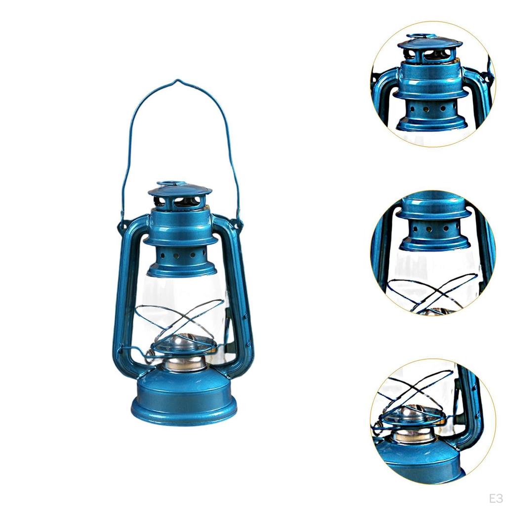 Camping Kerosene Oil Lamp, Tabletop Lighting Solution with Handle for Various Settings
